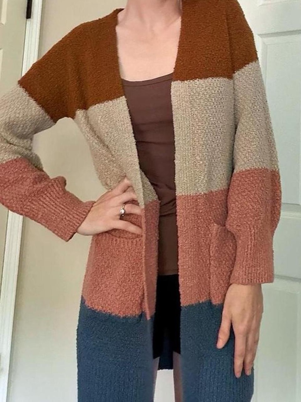 Colorblock Cozy Knit Cardigan